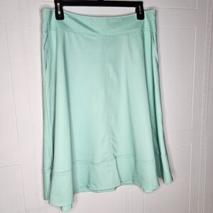 Lane Bryant Plus Mint Green A-line Knee Length Cotton Stretch Skirt Pockets 18
